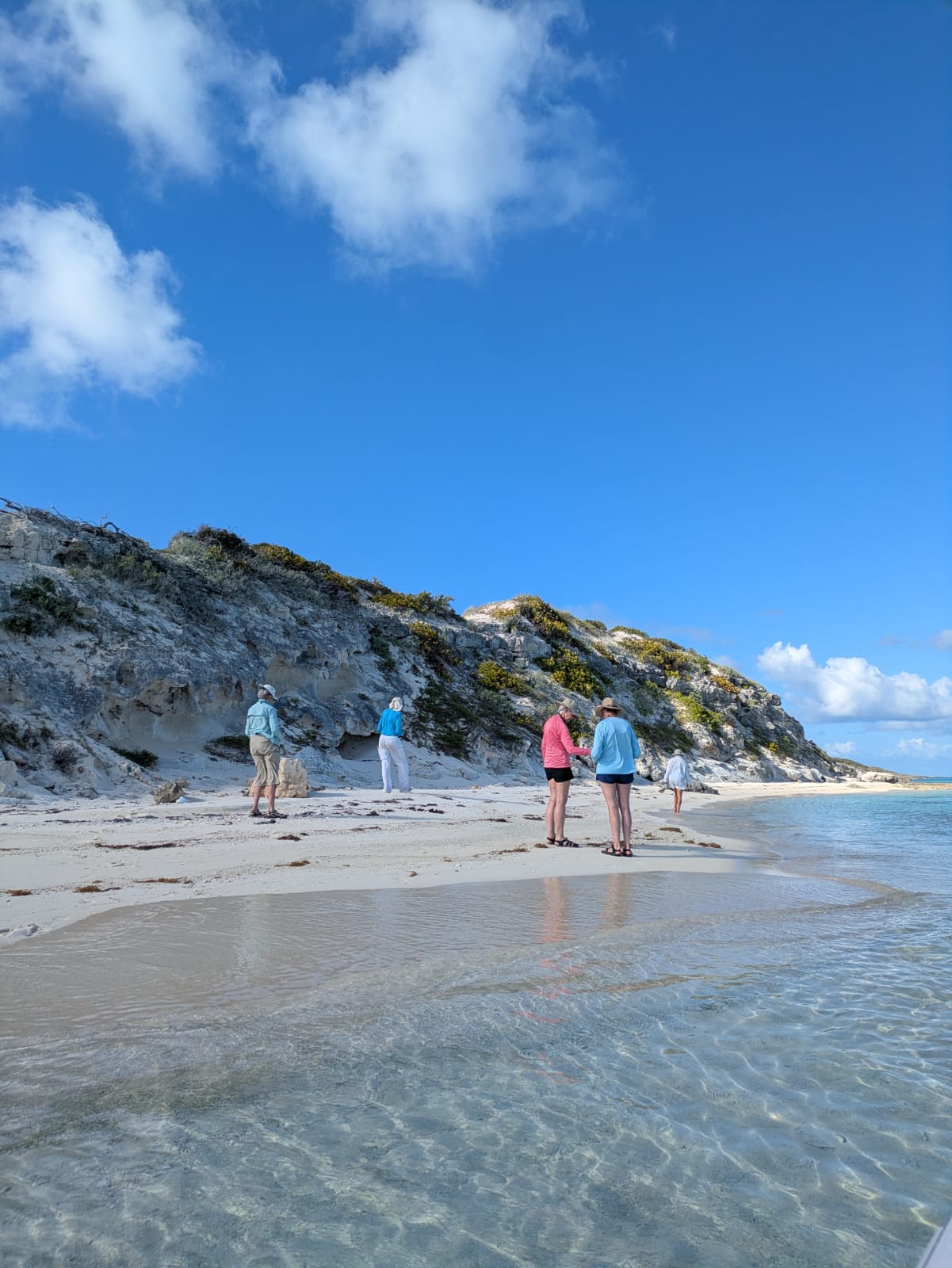 Remote Bahamas beach and shallow water