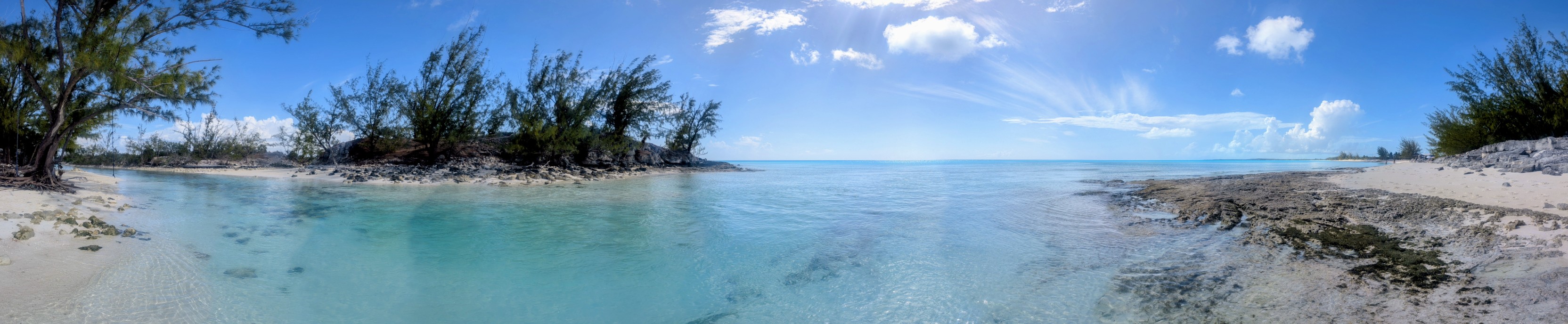 Long Island coastline and shallow water