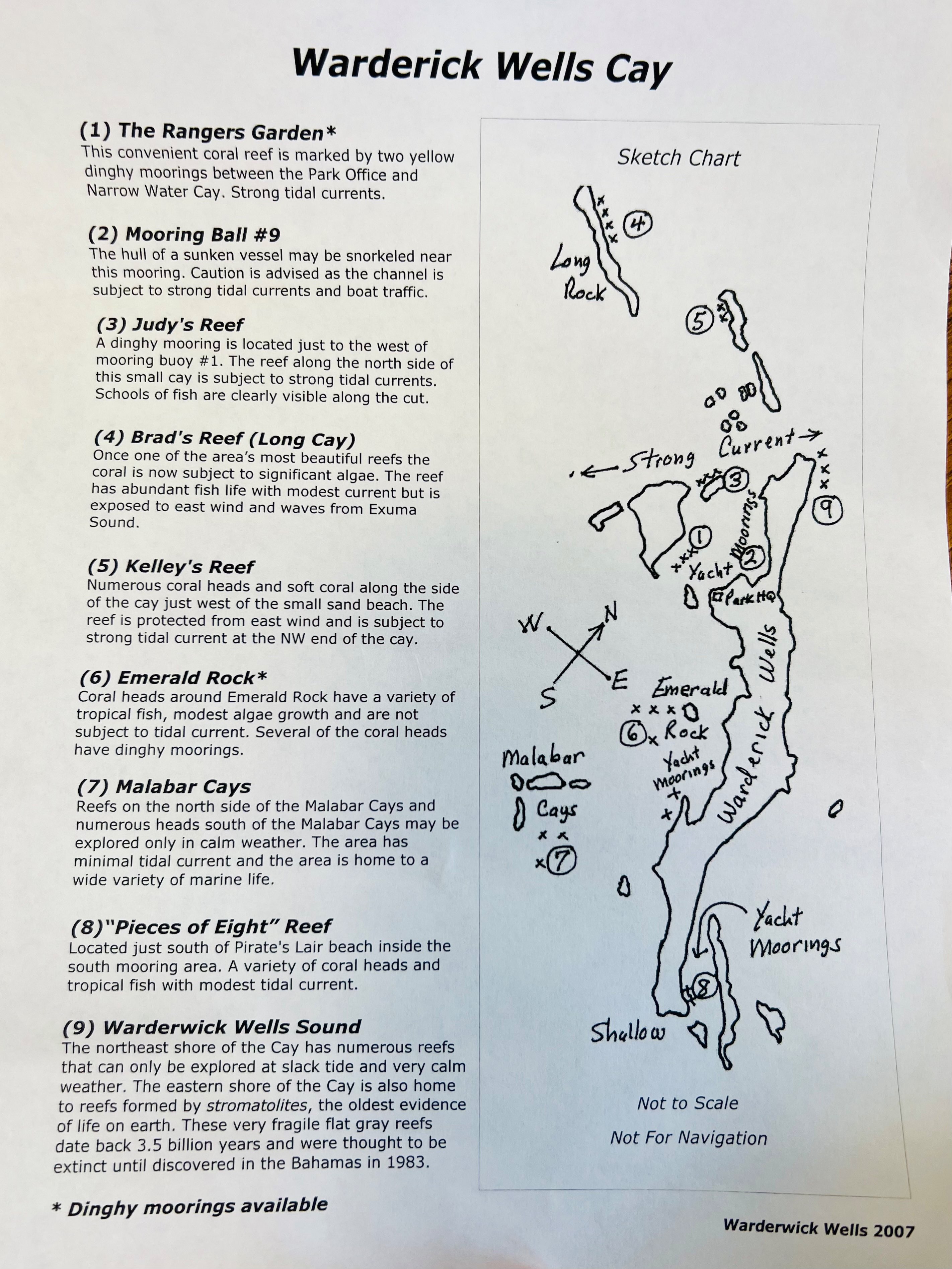 Warderick Wells Cay reef map